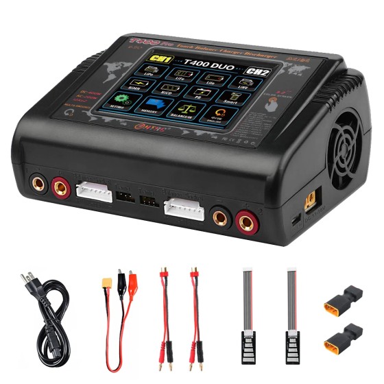 HTRC T400 Pro Battery Charger 400W AC 200W 12A*2 Discharger RC Charger for LiHV LiFe Lilon NiCd NiMh Pb Battery